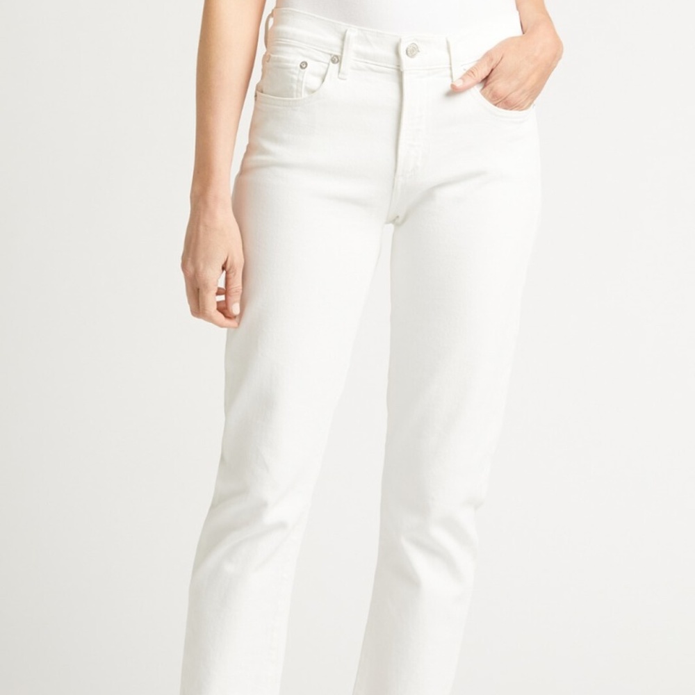 Agolde Toni mid rise white jeans (not distressed)